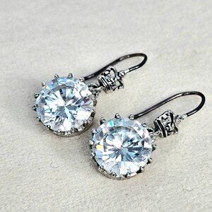 Juicy Couture Rhinestone Crown Motif Drop Earrings